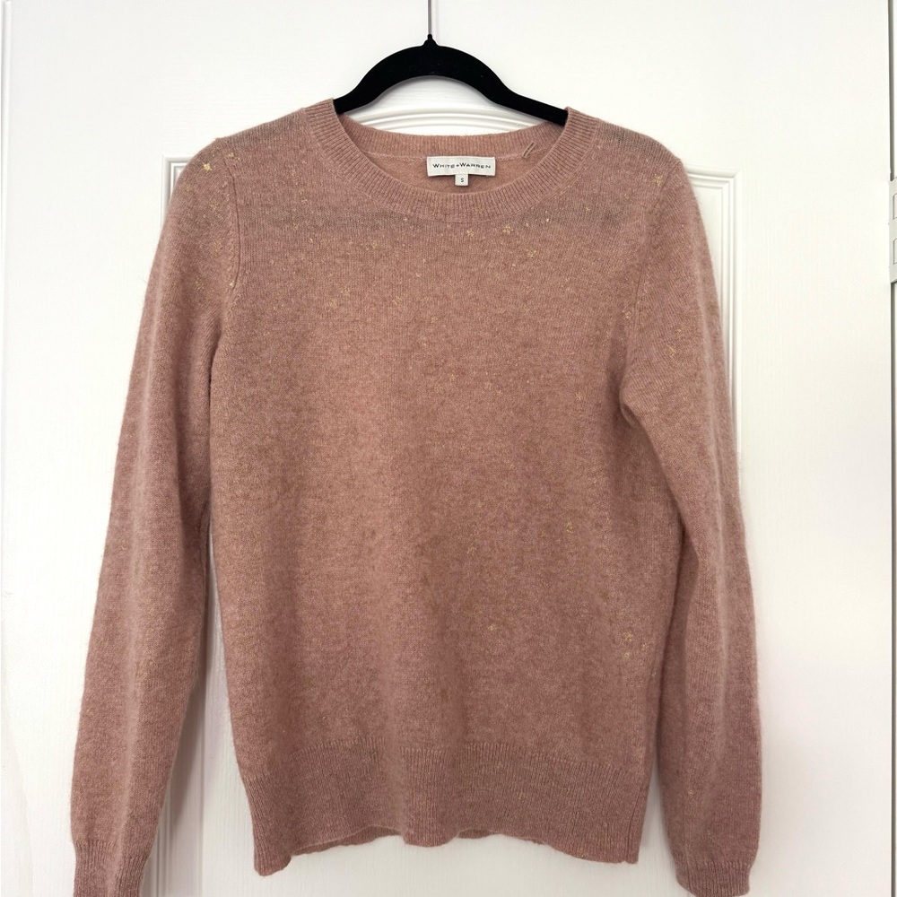 White + Warren Blush Knit Top